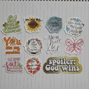 Inspirational Sticker Set with Gold and Multicolor Designs